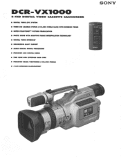 Sony DCR-VX1000 Marketing Specifications