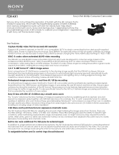 Sony FDR-AX1 Marketing Specifications