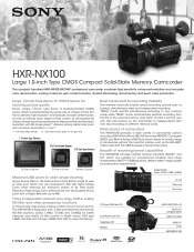 Sony HXRNX100 Brochure HXR-NX100 Large 1.0-inch Type CMOS Compact Solid-State Memory Camcorder