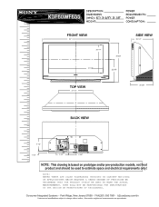 Sony KDF-60WF655 Dimensions Diagrams
