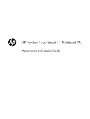 HP Pavilion TouchSmart 11-e010nr HP Pavilion TouchSmart 11 Notebook PC - Maintenance and Service Guide