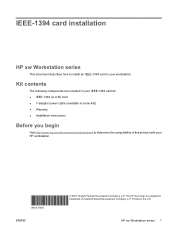 HP Xw4600 HP xw Workstation Series - IEEE-1394 card installation