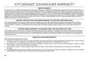 KitchenAid KUDS35FXBL Warranty Information