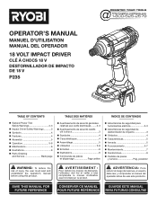 Ryobi P235AK Operation Manual