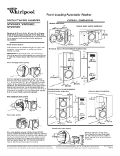 Whirlpool WFW97HEXW Dimension Guide