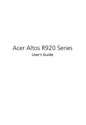 Acer Altos R920 User Manual