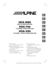 Alpine HDA-V90 Owners Manual