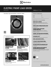 Electrolux EFME627UTT Product Specifications Sheet English