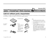 Lenovo ThinkPad R40 Romanian - Setup Guide for ThinkPad R40