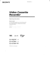 Sony SLV-662HF Operating Instructions (SLV-662HF / 679HF / 679HF PX VCR)