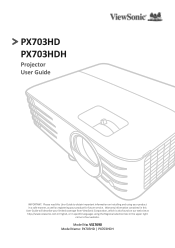 ViewSonic PX703HD - 1080p Home Theater Projector with 3500 Lumens and Low Input Lag User Guide