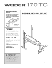 Weider 170 Tc Bench German Manual