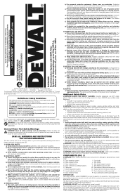 Dewalt D25303DH Instruction Manual