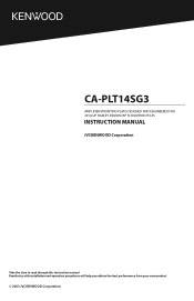 Kenwood CA-PLT14SG3 Operation Manual