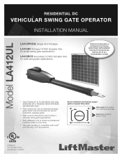 LiftMaster LA412UL Installation Manual