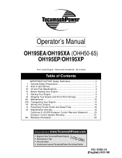 Tecumseh Products OHH65 Operator Manual