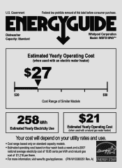Whirlpool WDF510PAYW Energy Guide