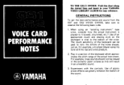 Yamaha GS1 Voice Card Performance Notes (image)