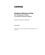 Compaq W4000 Compaq Evo Workstation W4000 CMT Hardware Reference Guide
