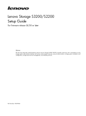 Lenovo Storage S3200 (English) Setup Guide - Lenovo Storage S3200, S2200