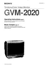 Sony GVM-2020 Operating Instructions