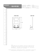 Sony KLV-15SR1 Dimensions Diagram (SU-W100 Wall Mount)