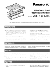 Panasonic WJPB65M16 WJPB65M16 User Guide