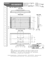 Sony KE-50XS910 Dimensions Diagrams