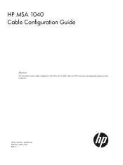 HP MSA 1040 HP MSA 1040 Cable Configuration Guide (762786-001, March 2014)