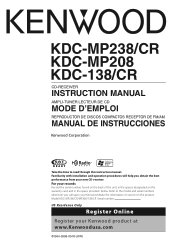 Kenwood KDC-MP238 Instruction Manual