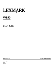 Lexmark W850 User's Guide