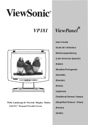ViewSonic VP181B User Manual