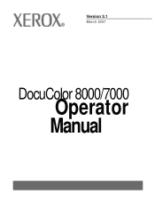 Xerox C8 DocuColor 8000/7000 Operator Manual