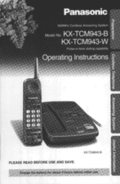 Panasonic KXTCM943B KXTCM943B User Guide