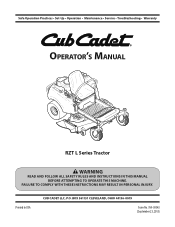 Cub Cadet RZT L 50 KH RZT L 50 KH Operator's Manual