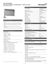 Thermador UCVP36XS Product Spec Sheet