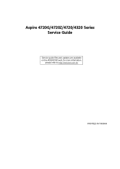 Acer Aspire 4720Z Aspire 4720, G, Z, 4320 Service Guide