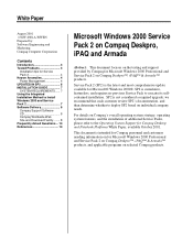 Compaq E500 Microsoft Windows 2000 Service Pack 2 on Compaq Deskpro, iPAQ and Armada