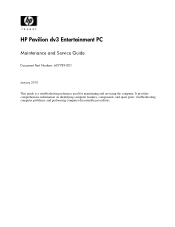 HP Pavilion dv3-2300 HP Pavilion dv3 Entertainment PC - Maintenance and Service Guide