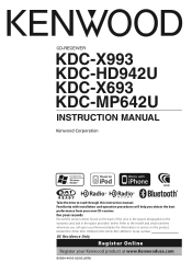 Kenwood KDC-X993 Instruction Manual