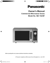 Panasonic NE-1025F Operating Manual