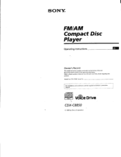 Sony CDX-C8850 Primary User Manual