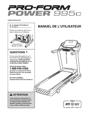ProForm Power 995 C Treadmill Canadian French Manual