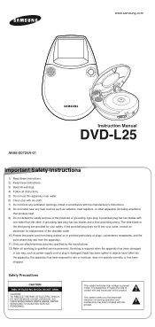 Samsung DVDL25 User Manual (ENGLISH)