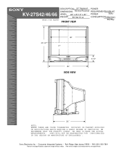 Sony KV-27S46 Dimensions Diagrams