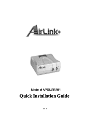 Airlink APSUSB201 Quick installation guide