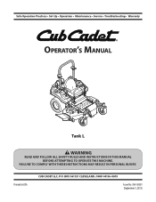 Cub Cadet TANK L 60 KH TANK L 60 KH Operator's Manual