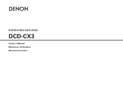 Denon DCD-CX3 Owners Manual - English