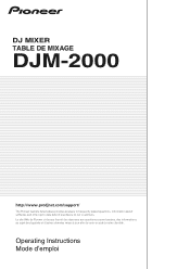 Pioneer DJM-2000nexus Operating Instructions