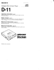 Sony D-11 Users Guide
